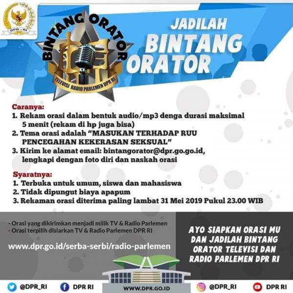 Lomba Orasi Televisi Radio Parlemen DPR RI